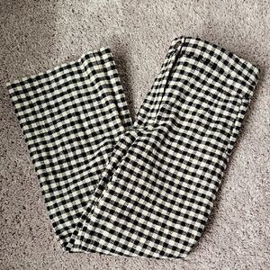 Sézane Black and Ecru Gingham Pants